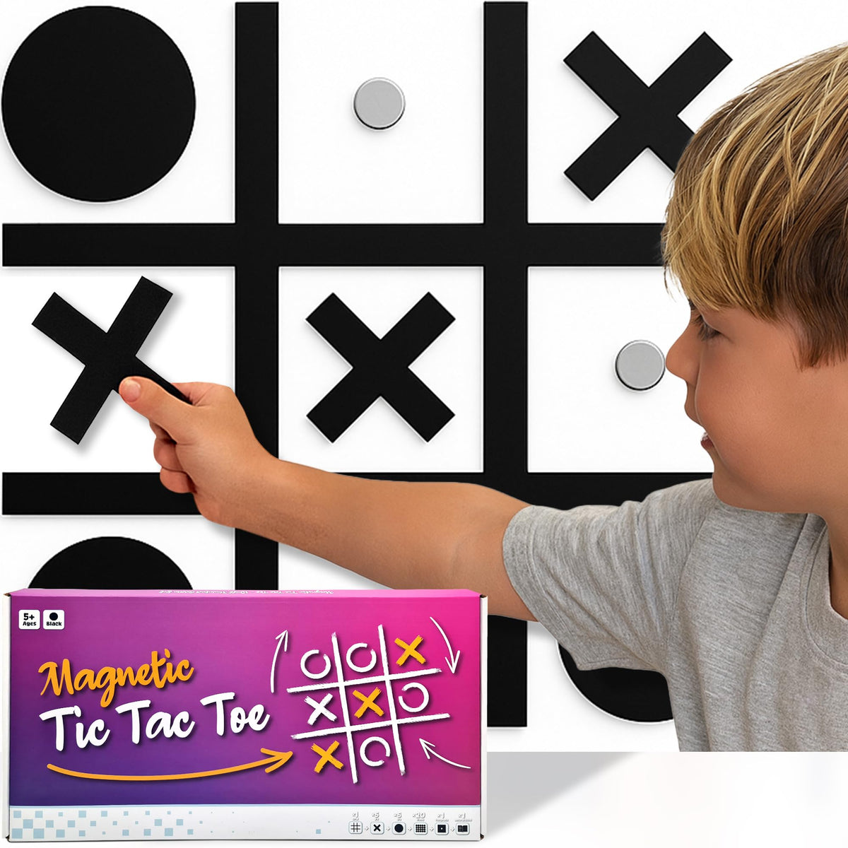 HMmagnets wall-mount tic tac toe grid ready for long-lasting play