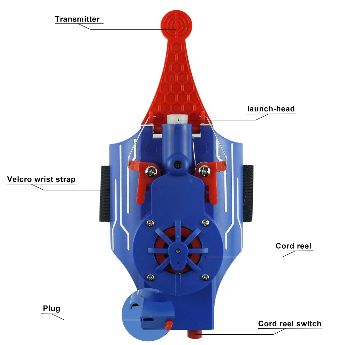 HNCSFW Spider Silk Launcher blue with attachments for iron and smooth-surface play
