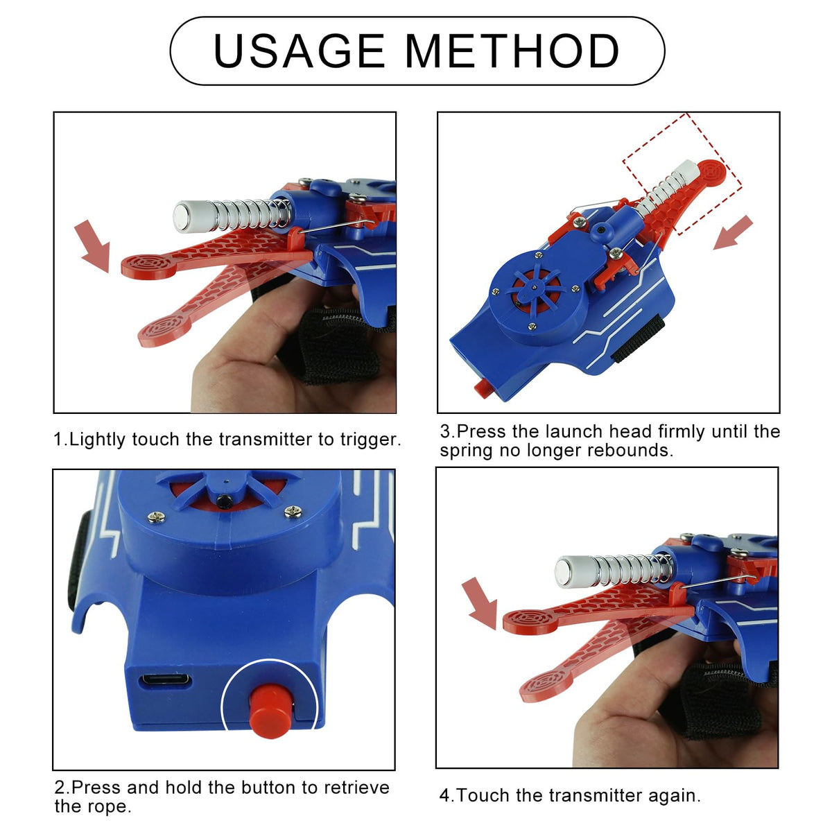 HNCSFW Spider Silk Launcher blue compact design for portable play anywhere