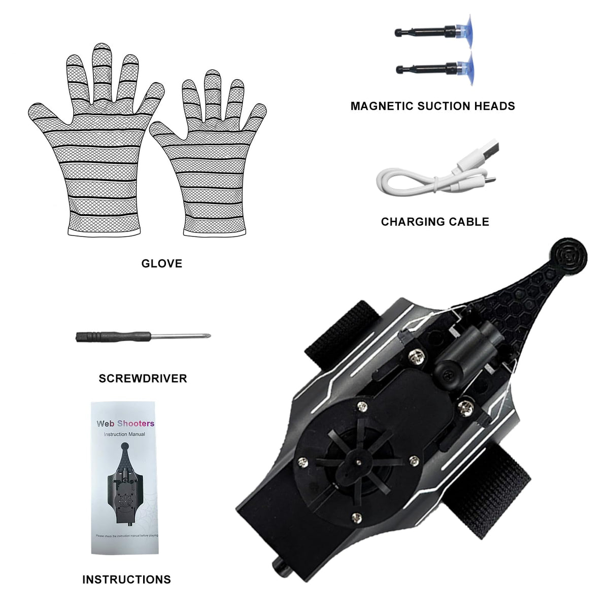 HNCSFW Spider Silk Launcher magnets attract metal surfaces for creative sticking play.