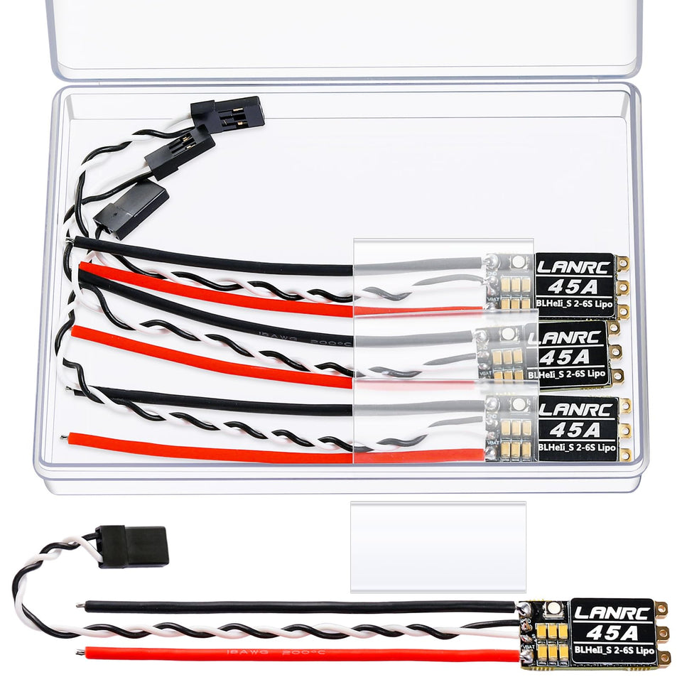 HNYYZL 4Pcs 45A ESC for RC drones with DShot-ready throttle control.