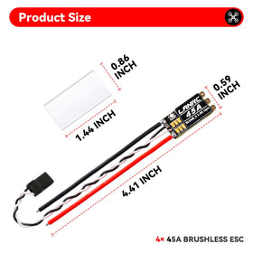 HNYYZL Ultra-compact 45A ESC for space-saving quadcopter builds.