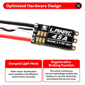 HNYYZL 2-6S LiPo support covering a wide voltage range.