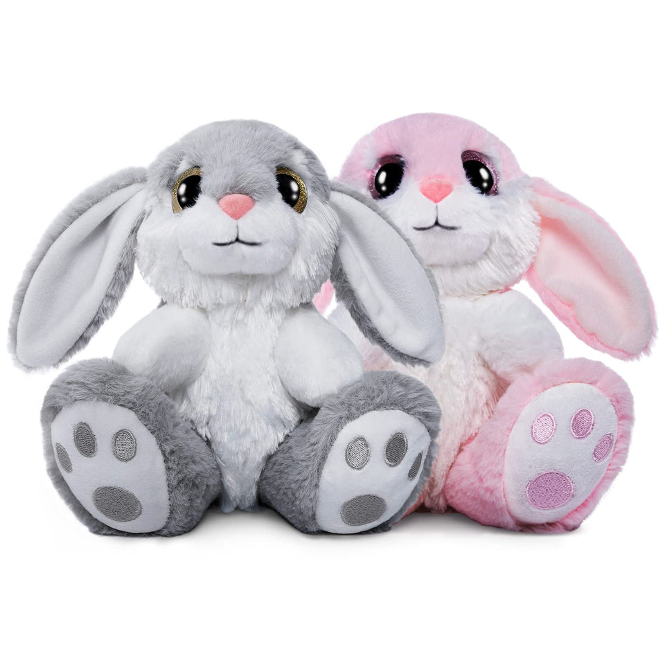 HO-EF 8.5-inch bunny stuffed animal, front view, a cozy bedtime companion.