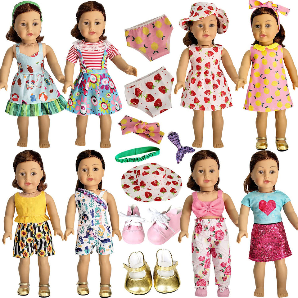 HOAKWA mermaid-pattern dress for imaginative play with 18-inch dolls