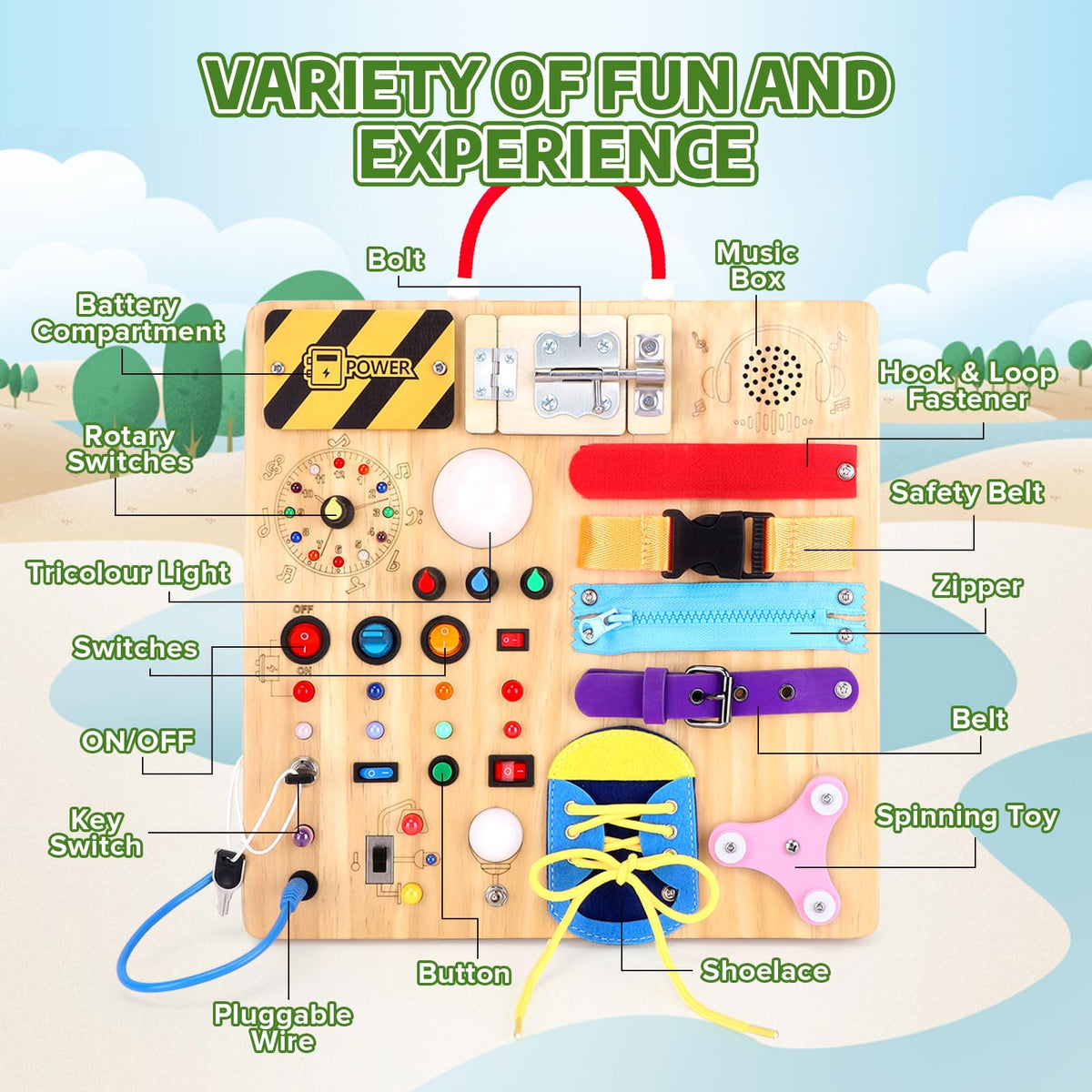 Hoarosall 23-in-1 Montessori busy board makes a thoughtful gift for toddlers.