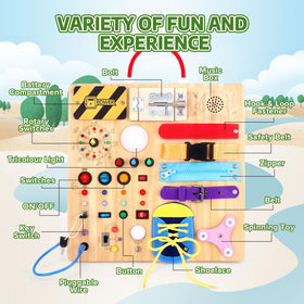 Hoarosall 23-in-1 Montessori busy board makes a thoughtful gift for toddlers.