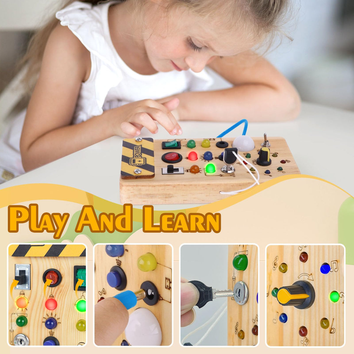 Hoarosall busy board travel-friendly design supports quiet, focused play during trips.