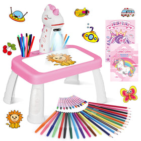 Hoarosall drawing projector table for kids with clear tracing visuals and space to draw
