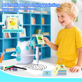Hoarosall drawing robot reusable drawing board makes cleanup quick.