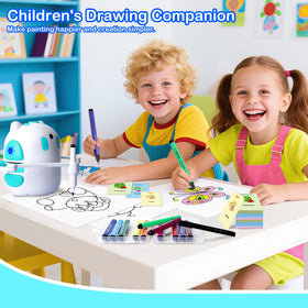 Hoarosall drawing robot with 12 markers helps vibrant, kid-friendly creativity.
