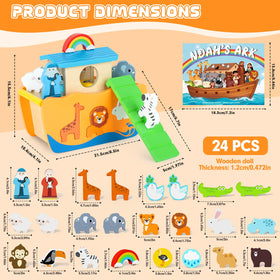 Hoarosall Noah's Ark rainbow accessory adds colorful cues during playtime.