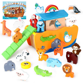 Hoarosall Noah's Ark wooden playset ark for imaginative, hands-on learning.