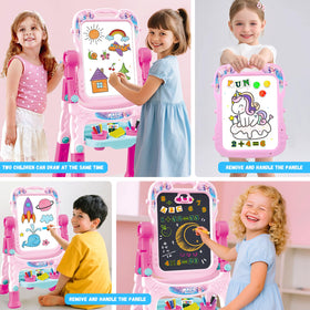 Portable Hoarosall kids easel pink for indoor and outdoor use