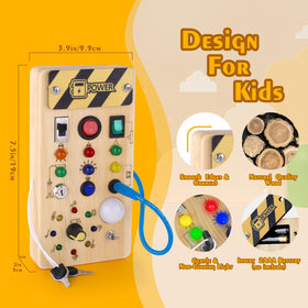 Hoarosall sensory toy provides color and size recognition through interactive switches.