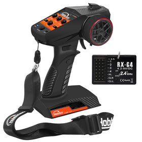 Hobby Fans RC transmitter with 2.4G stability up to 150 meters.