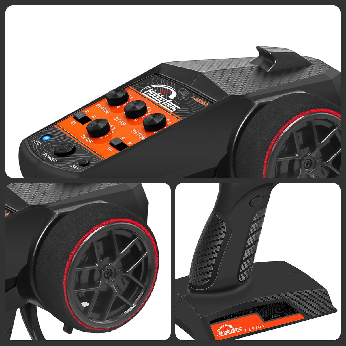 Hobby Fans RC transmitter with included receiver for easy setup.