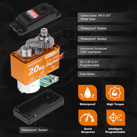 HobbyPark 20kg torque servo for strong, precise actuation in RC vehicles.