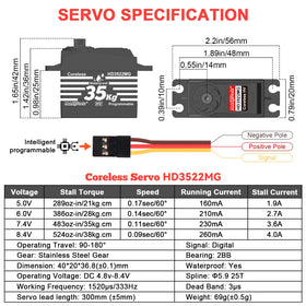 HobbyPark 25T servo horn included for easy, versatile installation