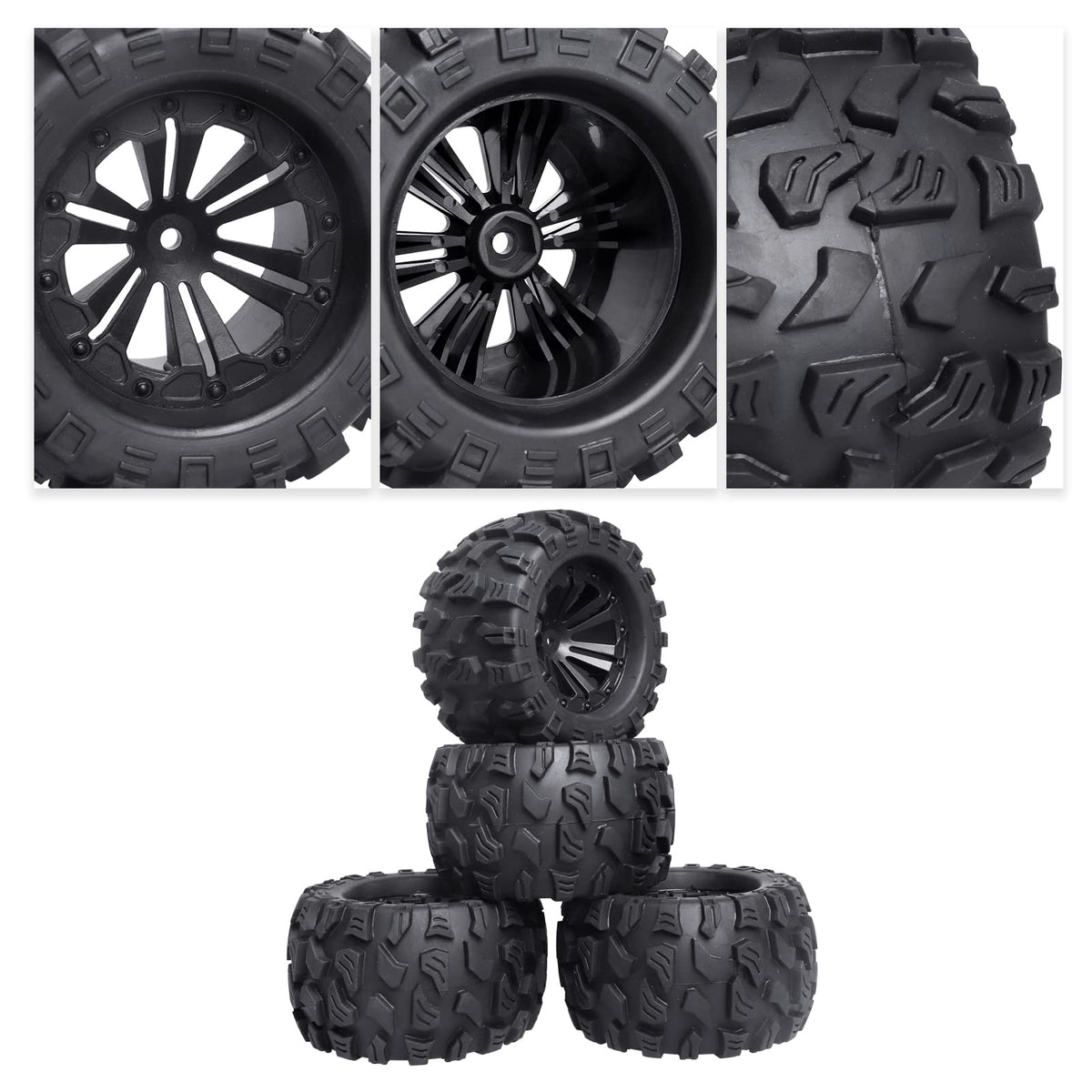 HobbyPark 4x4-compatible wheels boost compatibility with Traxxas and Redcat models.