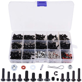 HobbyPark 500pcs screw kit in a transparent box for quick RC maintenance.