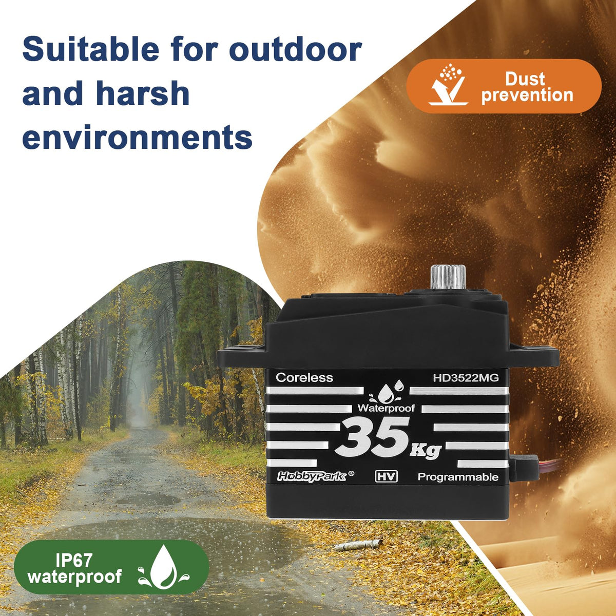 HobbyPark durable metal gear servo for long-lasting performance in tough builds.