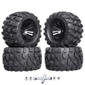 HobbyPark pre-glued tires with 12mm hex wheels for RC trucks, ready for brushless power.