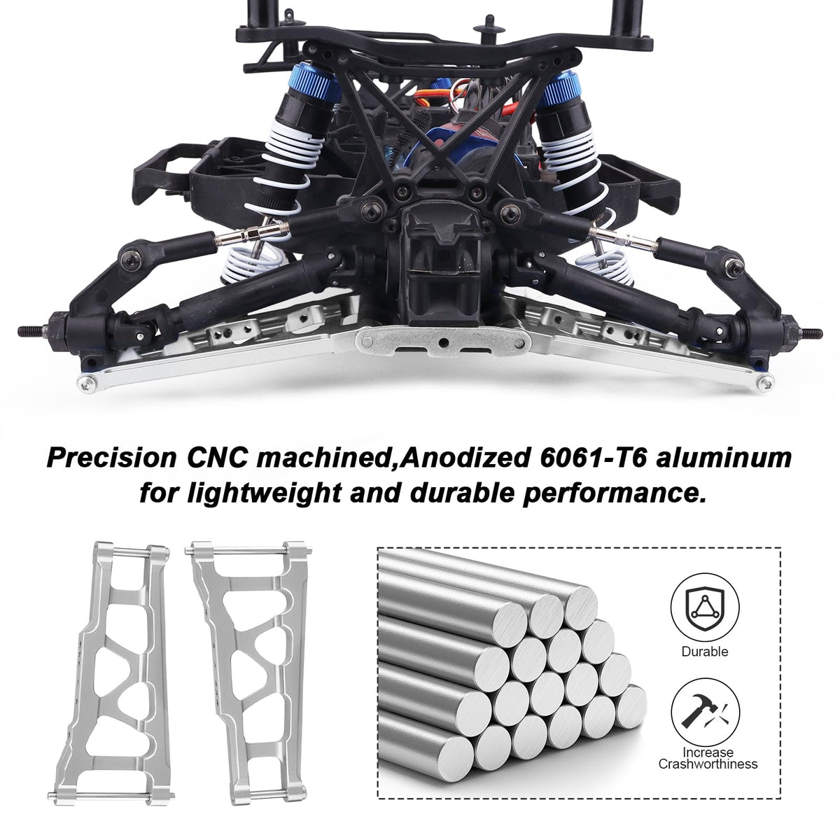HobbyPark rear left aluminum suspension arm, enhances rigidity