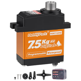 HobbyPark waterproof 7.5kg servo with metal gears for reliable outdoor RC operations.