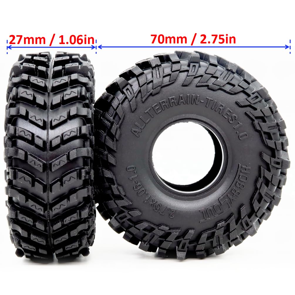 Hobbysoul 1.0 beadlock wheel fit ensures secure mounting in tough terrains.