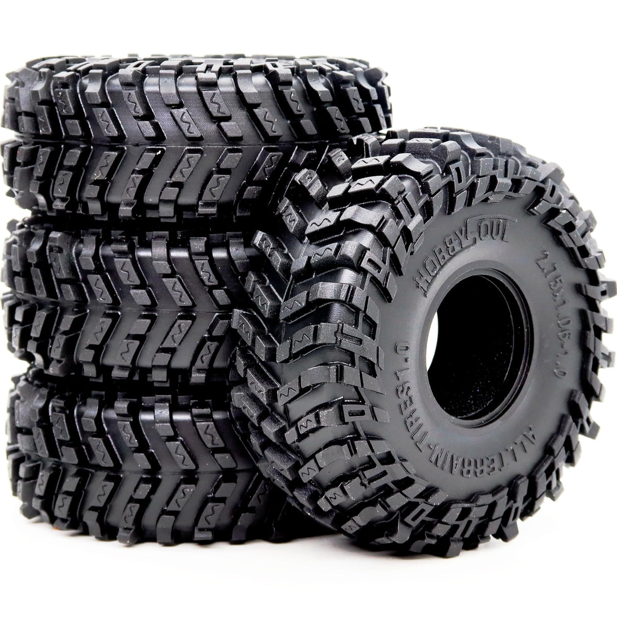 Hobbysoul 70mm 1.0 tire outer diameter enhances obstacle clearance for RC crawlers.