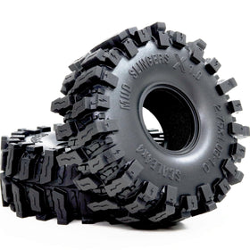 Hobbysoul 70mm Mud Slingers ready for all-terrain crawling on rocks and mud