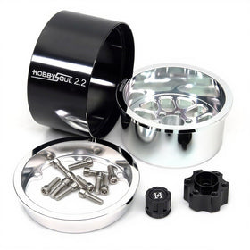 Hobbysoul aluminium wheels in silver finish, close-up highlights quality and style