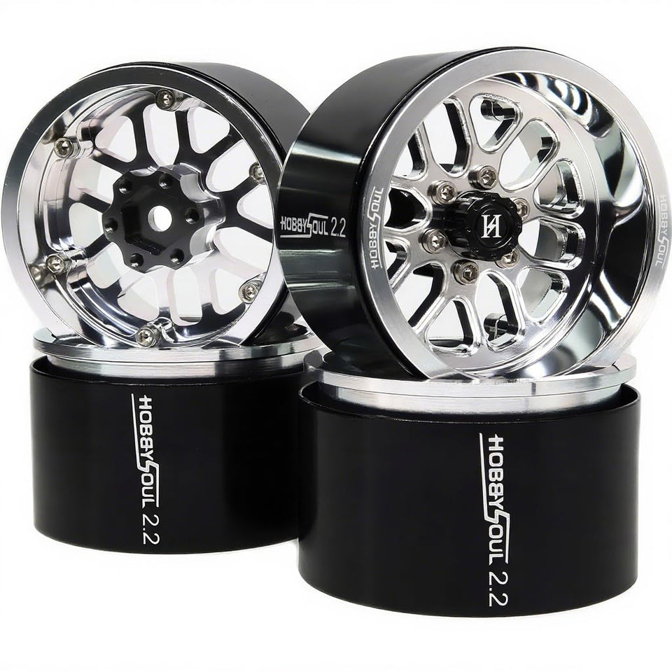 Hobbysoul beadlock wheels with 11mm offset, side view for stable 1/10-scale crawling