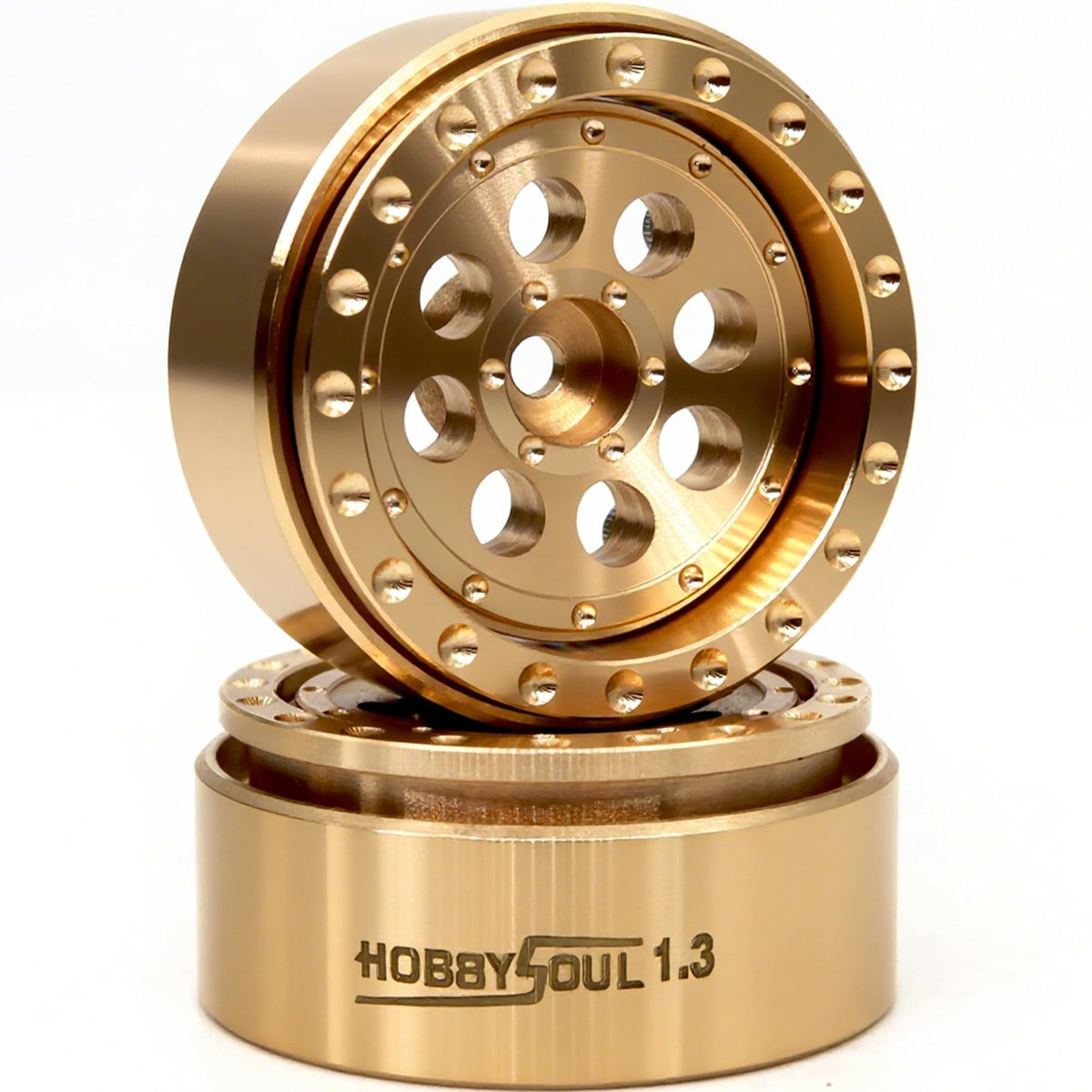 Hobbysoul brass 1.3 beadlock wheel 34mm diameter adds presence