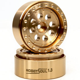 Hobbysoul brass 1.3 beadlock wheel 34mm diameter adds presence