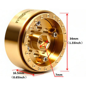 Hobbysoul brass 1.3 beadlock wheel brass texture enhances rugged aesthetics
