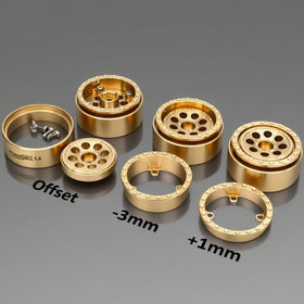 Hobbysoul brass 1.3 beadlock wheel closeup CNC finish enhances realism