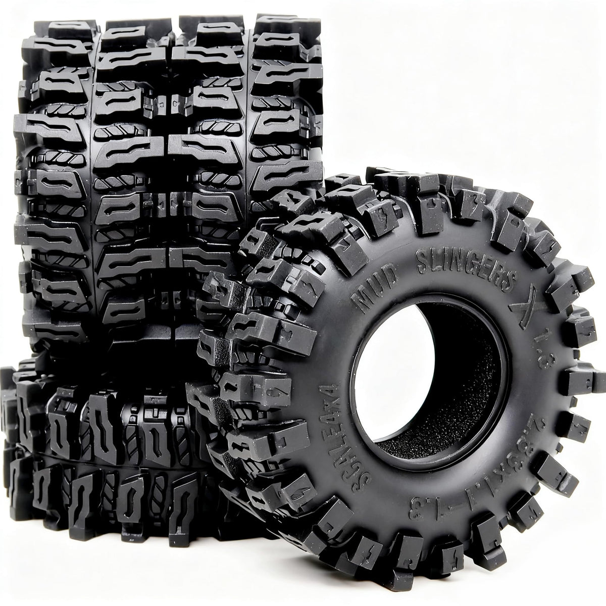 Hobbysoul RC tires 72mm x 28mm deliver strong grip on loose terrain.