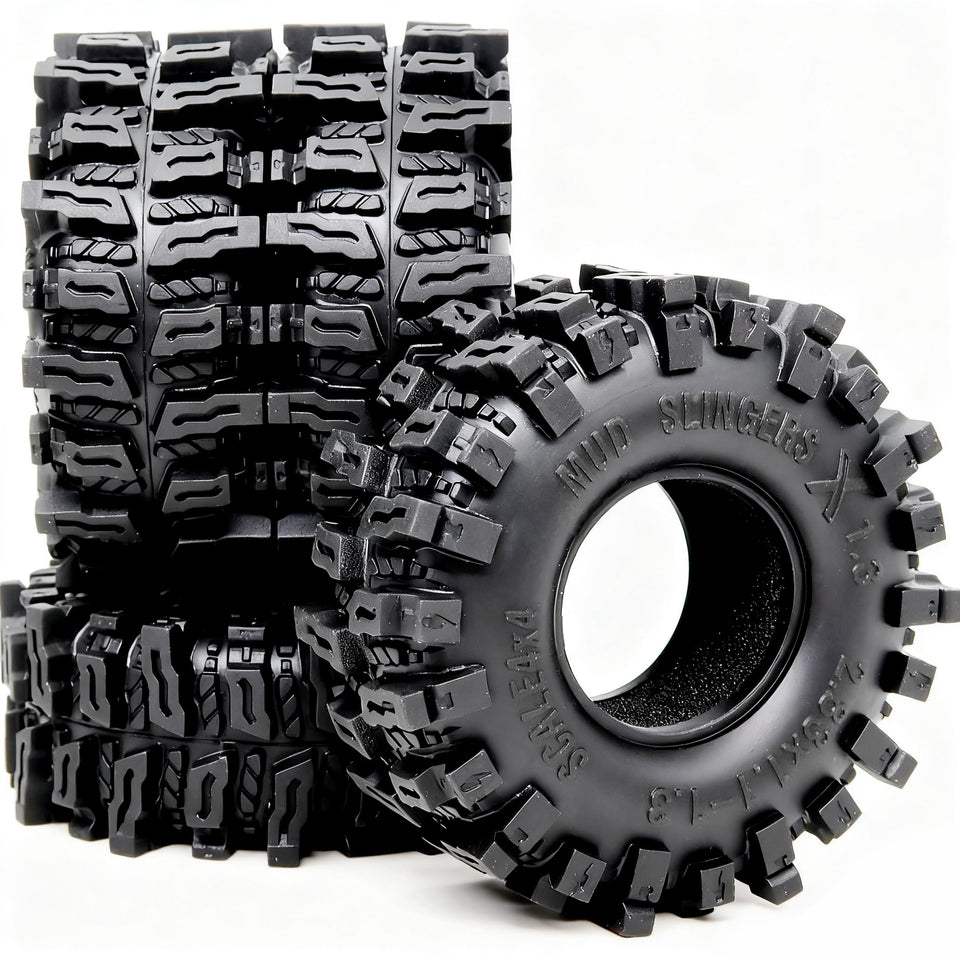 Hobbysoul RC tires 72mm x 28mm deliver strong grip on loose terrain.