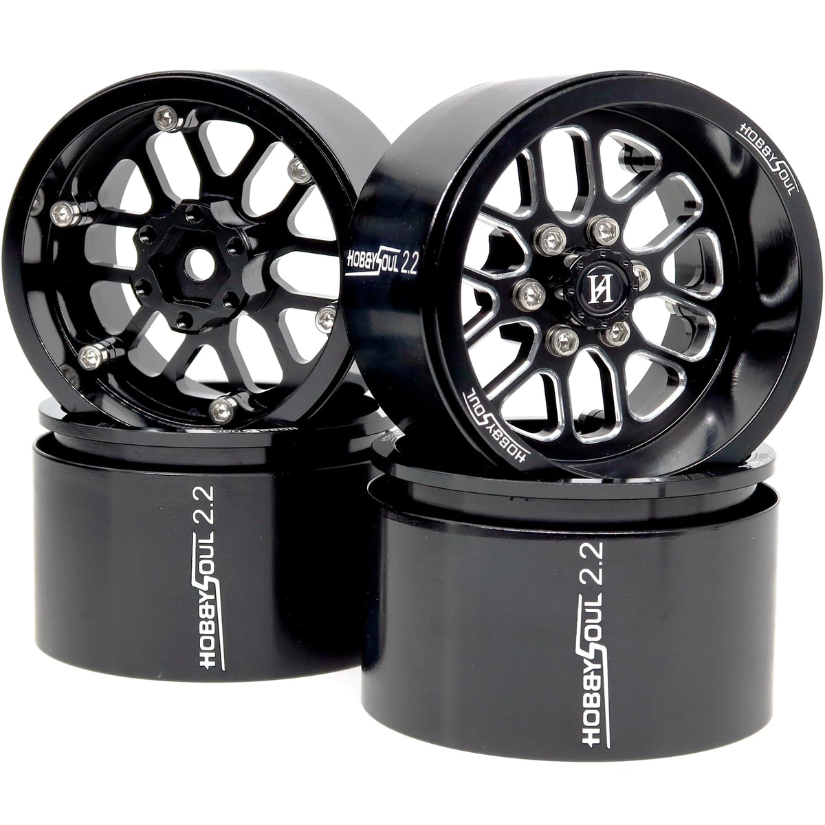 Hobbysoul 40mm width wheel highlighted for increased traction on rocky terrain.