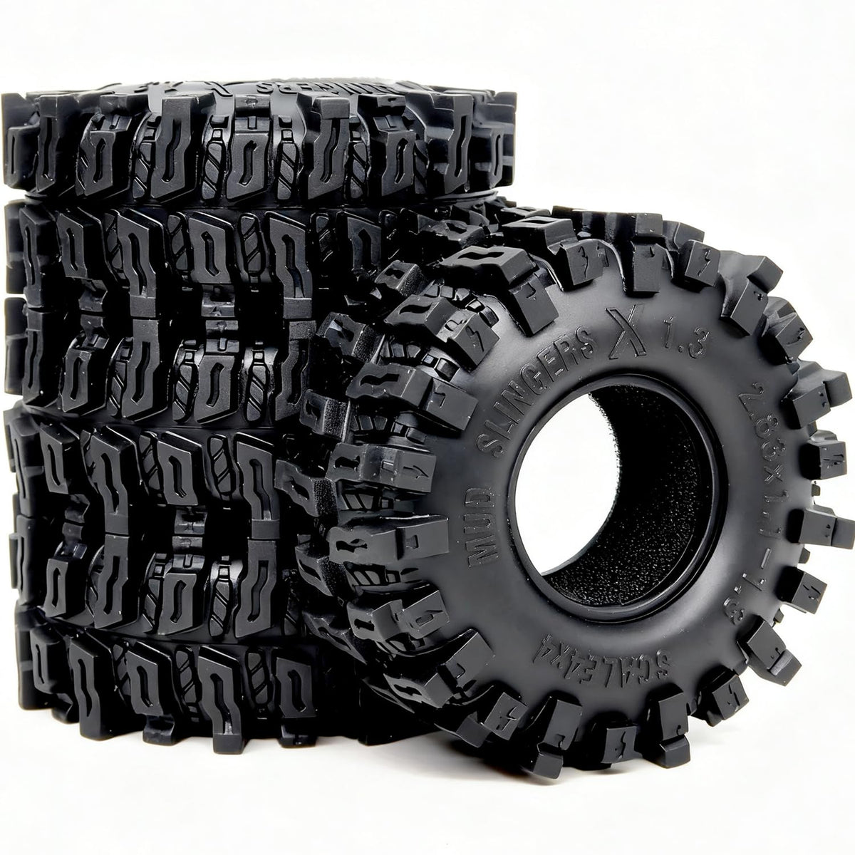 Hobbysoul SCX24 compatible tires enhance wet and muddy crawling performance.
