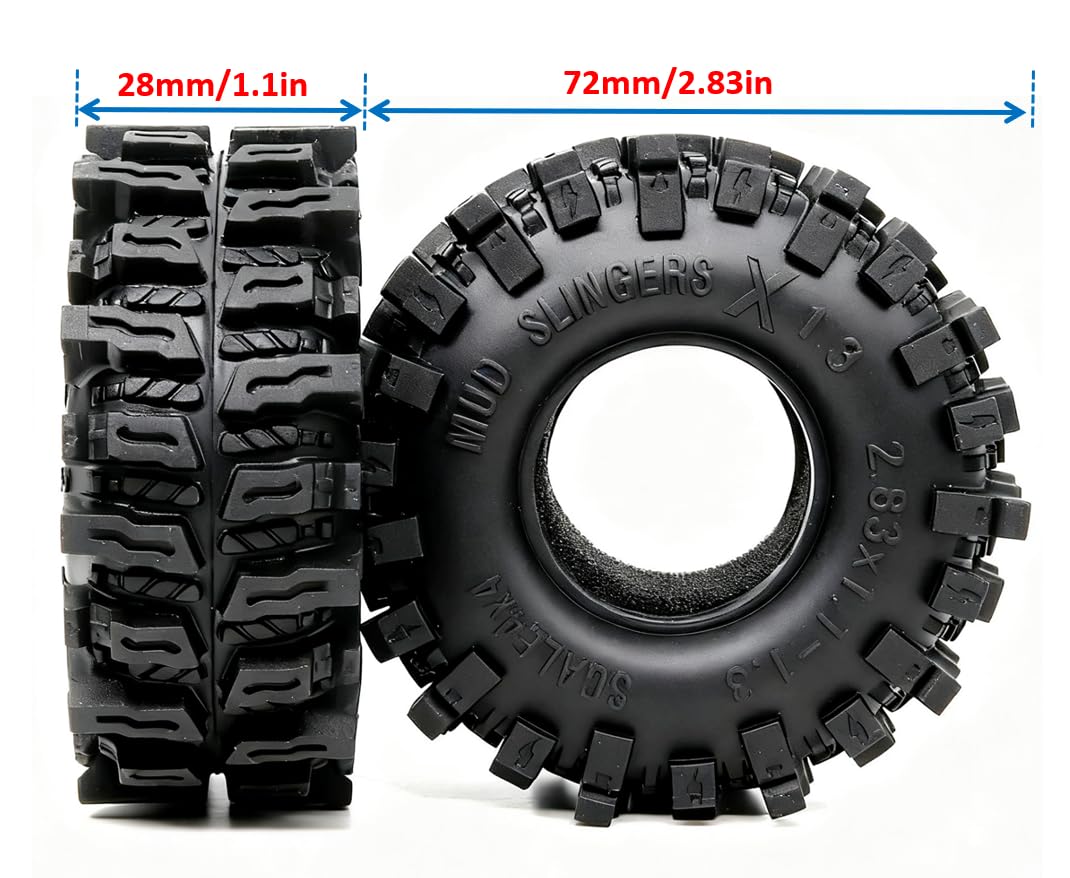 Hobbysoul TRX4M-ready tires fit 1/18 scale crawlers for stable handling.
