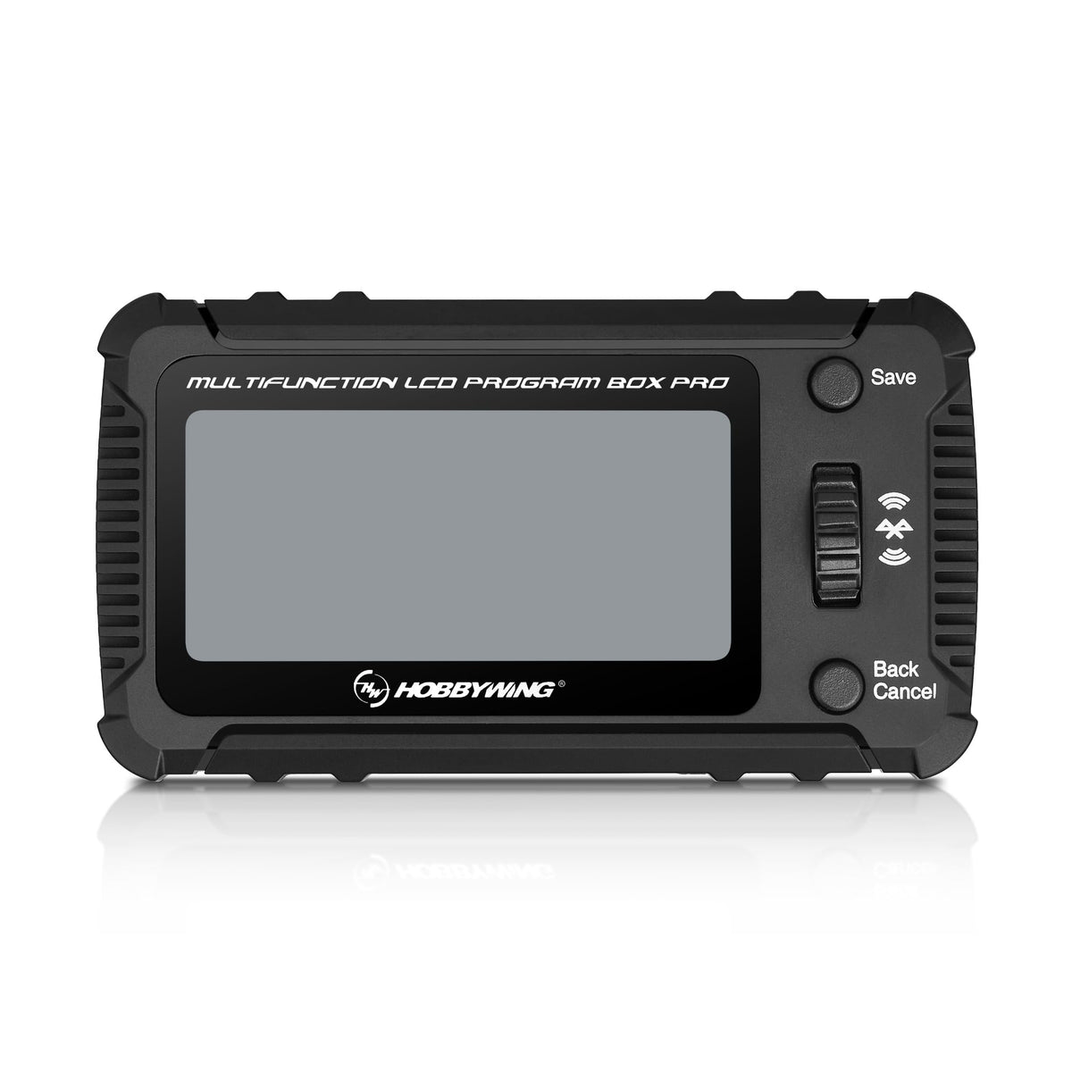 Hobbywing Multifunction LCD Program Box Pro front panel showing large display for ESC tuning