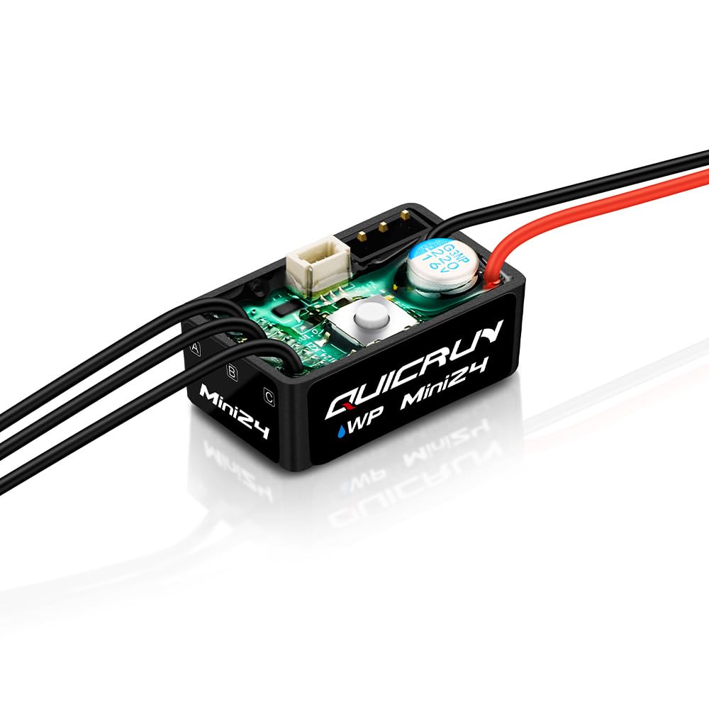 HOBBYWING QuicRun WP Mini24 ESC front view showing compact waterproof housing