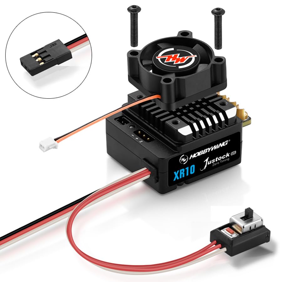 HOBBYWING Xerun XR10 Justock G3S programming interfaces view with LCD box and OTA for easy tuning