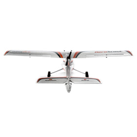 Cockpit detail highlights SAFE mode indicators and easy transmitter pairing for HobbyZone AeroScout S2.