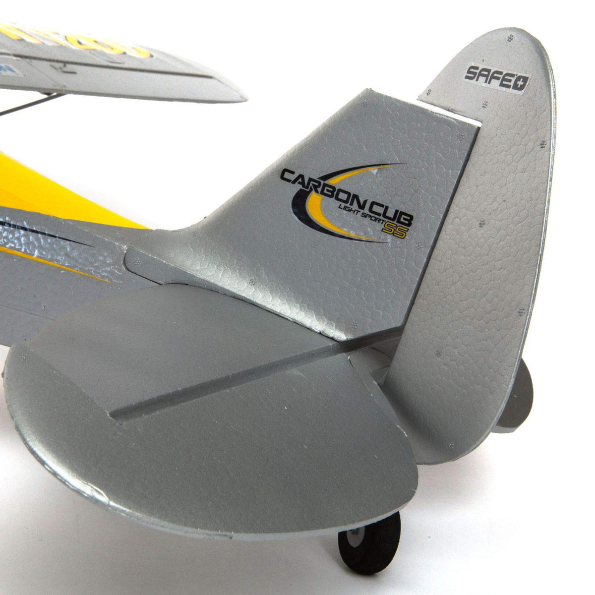 HobbyZone Carbon Cub S2 1.3m tail detail emphasizes finish