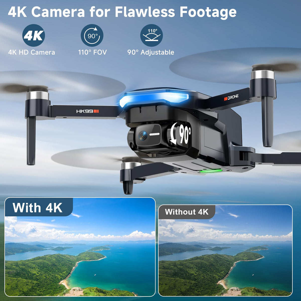Hocany foldable RC quadcopter designed for easy transport and quick setup.