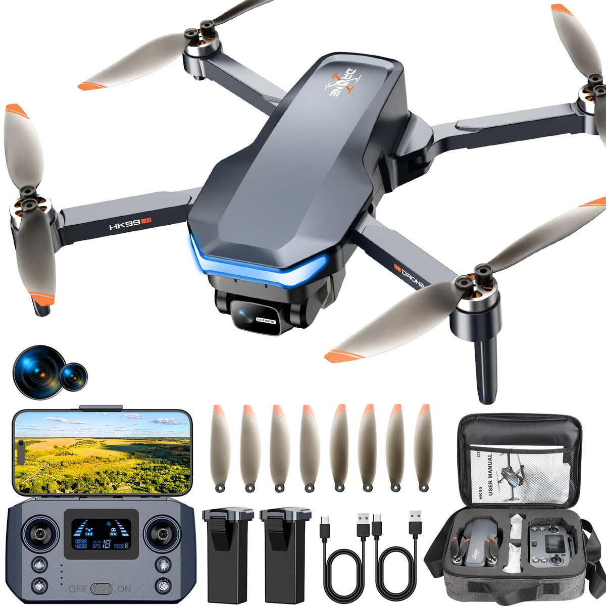 Hocany GPS drone with 4K camera for crisp aerial footage and smooth returns.